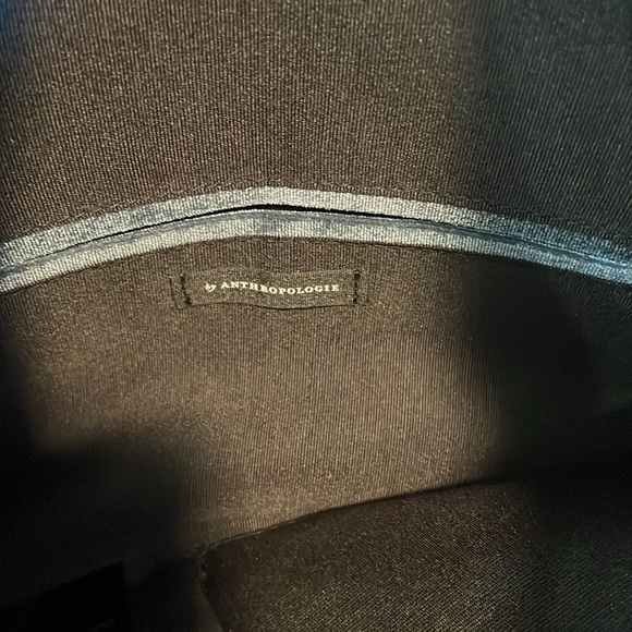 NWOT Anthropologie dark gray blue velvety soft fold over purse adjustable strap - Picture 3 of 9